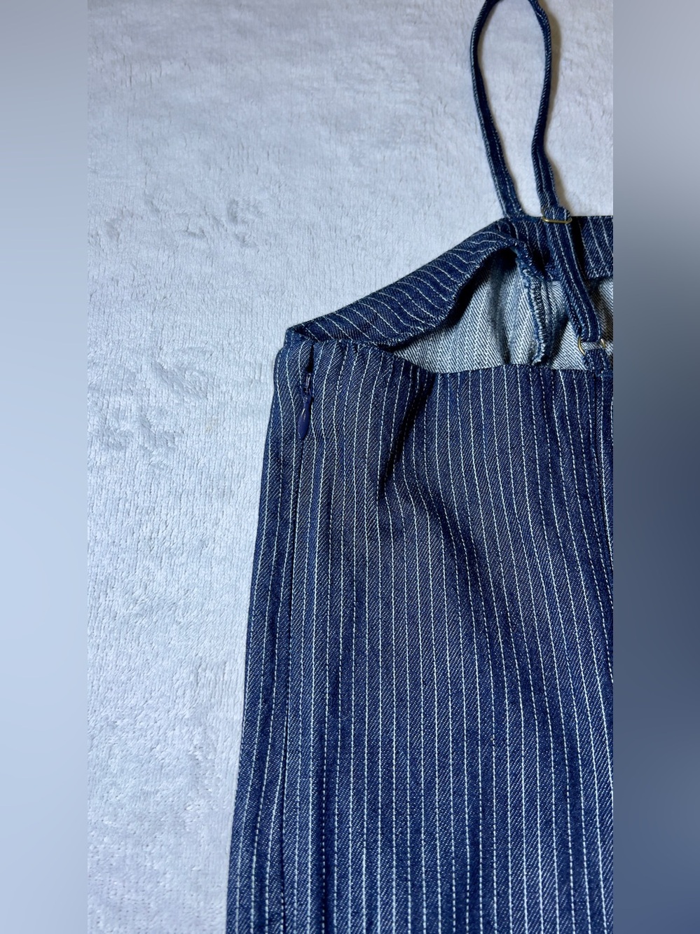 NWT Pilcro by Anthropologie Sleeveless Pleated Denim Romper - Picture 10 of 14